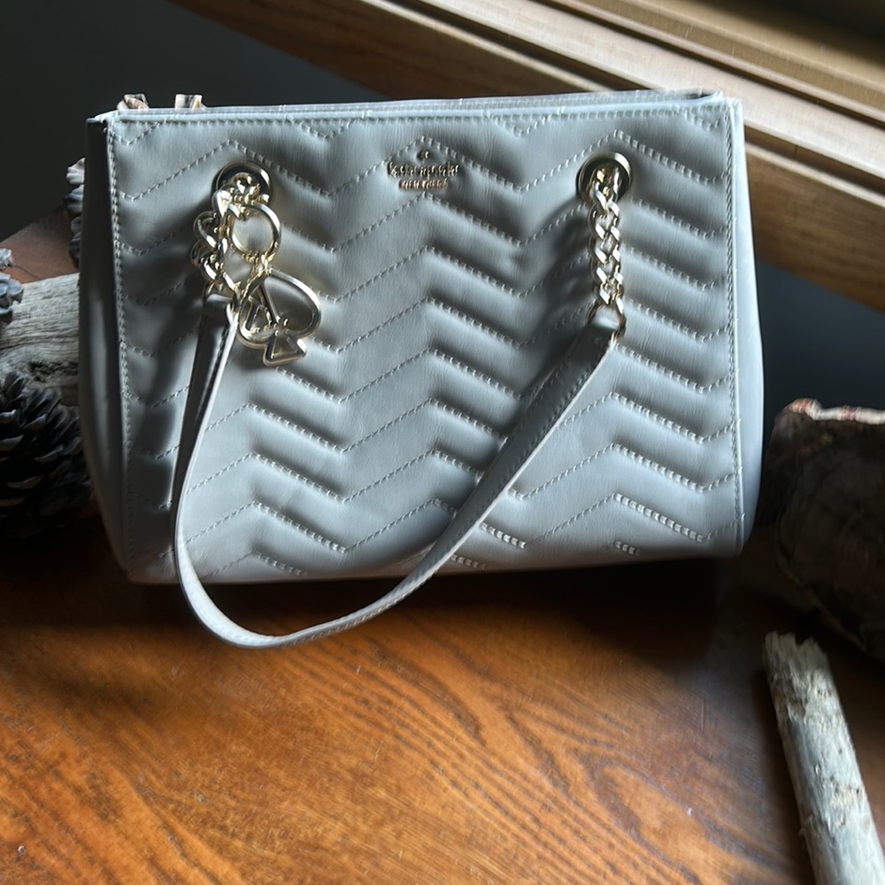 Kate Spade chain strap handbag pale grey